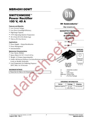 MBR40H100WTG datasheet  